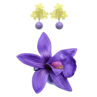 Stroje karnawałowe - Kolczyki Spinka Do Włosów Kwiaty Madrigal Encanto Isabela - miniaturka - grafika 1