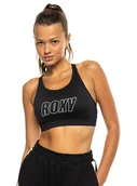 Biustonosze - Roxy Biustonosz sportowy Medium Impact EVERYDAY FLOW BRA damski czarny M - miniaturka - grafika 1