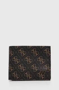 Portfele - Guess portfel skórzany męski kolor brązowy - grafika 1