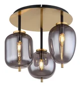 Lampy sufitowe - Globo Blacky 15345-3DMM plafon lampa sufitowa 3x40W E14 dymiony/mosiądz - miniaturka - grafika 1