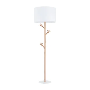 Biała lampa podłogowa na drewnianej nodze TK 5572 z serii ALBERO - Lampy stojące - miniaturka - grafika 4