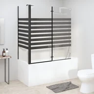 Parawany nawannowe - Parawan wannowy w paski, 120x68x130 cm, szkło hartowane - miniaturka - grafika 1