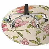 Podnóżki, podpórki, podkładki - Mata na podłogę pod krzesło Kwiaty i Ptaki fi100 cm - miniaturka - grafika 1