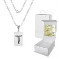 Biżuteria dla dzieci - Łańcuszek Medalik Jezus Srebro 925 Prezent Grawer - miniaturka - grafika 1