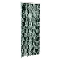 Zasłony - vidaXL Zasłona muchowa szenilowa zielono-biała 100x230 cm - miniaturka - grafika 1