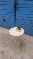 Ławy i stoliki kawowe - Stolik kawowy lastryko na metalowych nogach, boczny, do salonu, na balkon - miniaturka - grafika 1