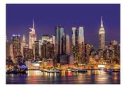 Fototapety - Fototapeta, NYC: Nocne miasto, 150x105 cm - miniaturka - grafika 1