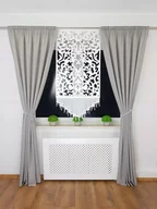 Firany - PANEL OKIENNY PANEL AŻUROWY DO SALONU Z KORALIKAMI 70X140CM BIAŁY FILC - miniaturka - grafika 1