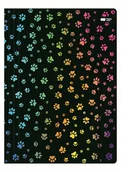 Teczki i skoroszyty - Teczka z gumką A4 czarna w łapki Happy Color - miniaturka - grafika 1
