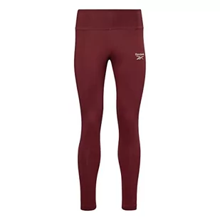 Reebok Legginsy bawełniane damskie Identity, Klasyczny bordowy/biały, M (Krótki) - Legginsy - miniaturka - grafika 1