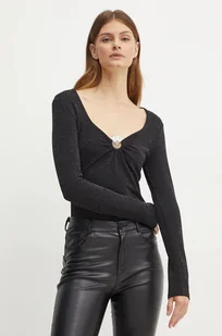 Karl Lagerfeld longsleeve damski kolor czarny 246W1712 - Bluzki damskie - miniaturka - grafika 1