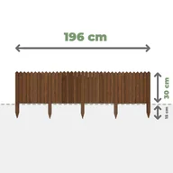 Ogrodzenia - PŁOTEK DREWNIANY PALISADA OGRODOWA OBRZEŻE 30x200cm PRODUCENT CIEMNY BRĄZ - miniaturka - grafika 1