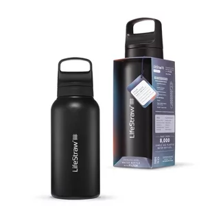 LifeStraw Go 2.0 Czarna stalowa butelka filtrująca 1L Black Steel - Butelki filtrujące - miniaturka - grafika 1