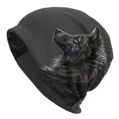 Inne - TEMU Czapka typu Beanie w Stylu Hip Hop z Motywem Nocnego Księżyca i Wilka, Modna Czapka z Dzianiny Poliestrowej i Spandexu - miniaturka - grafika 1