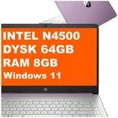 Laptopy - HP 14-dq3140nr / B8SU1UA / Intel N4500 / 8GB / 64GB eMMC / Intel UHD / 14" HD / Win 11 / Fioletowy - miniaturka - grafika 1