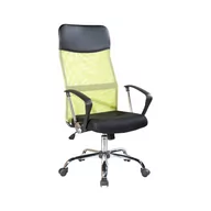 Fotele i krzesła biurowe - Rebecca Mobili Krzesło Biurowe, Inteligentny Fotel Biurowy, Czarny Zielony, Oparcie Perforowane PU, Obrotowy Ergonomiczny - miniaturka - grafika 1