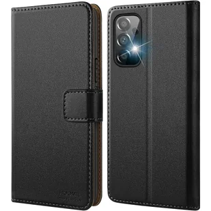 HOOMIL Etui Ochronne z Klapk�� ze Sk��ry do Samsung Galaxy A72 Czarne - Etui i futerały do telefonów - miniaturka - grafika 1