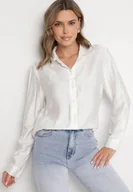 Koszule damskie - Biała Koszula Oversize z Rękawami z Możliwością Podpięcia Sorria - miniaturka - grafika 1