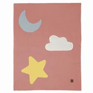 Maty edukacyjne - Hi Little One kołderka mata do zabawy z oddychającej organicznej BIO bawełny DAY & NIGHT Soft Rose - miniaturka - grafika 1