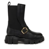 Botki damskie - Sztyblety LOVE MOSCHINO JA24105G1NIA000036 Czarny - miniaturka - grafika 1