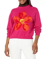 Swetry damskie - Desigual Sweter damski JERS_nacha, czerwony, L - miniaturka - grafika 1