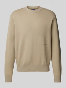 Sweter z dzianiny z nadrukiem z logo model ‘VESTERBRO’ - Swetry męskie - miniaturka - grafika 1