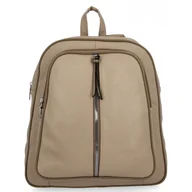 Torebki damskie - Miejski Plecak Damski 2 Komory firmy Hernan HB0407 Ciemno Beżowy/Ziemisty - miniaturka - grafika 1
