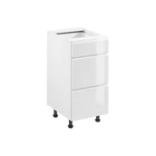 Szafki kuchenne - Szafka Dolna Stojąca 3 Szuflady D40S3 Aspen Gała Meble White Połysk - miniaturka - grafika 1