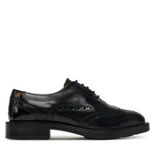 Półbuty damskie - Oxfordy Tommy Hilfiger Brogue FW0FW08818 Czarny - miniaturka - grafika 1