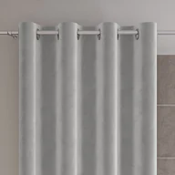 Zasłony - Gotowa zasłona z miękkiej welwetowej tkaniny Velvi, kolor pastelowy szary na przelotkach, rozmiar 140x240 cm - miniaturka - grafika 1