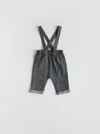 Spodenki dla niemowląt - Reserved - Spodnie z odpinanymi szelkami - ciemnoszary - miniaturka - grafika 1