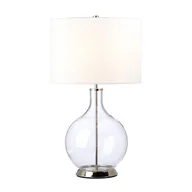 Lampy stojące - Lampa stołowa szklana chrom z białym abażurem Orb E27  60W Elstead - miniaturka - grafika 1