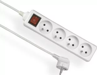 Elgotech Przedłużacz 4 gniazdowy z uziemieniem i z wyłącznikiem 3x1 2m Biały EPS-402W - Przedłużacze i rozgałęźniki - miniaturka - grafika 1