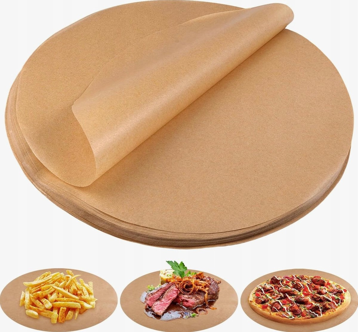 Papier do pieczenia okrągły 26 cm nieprzywierający na grilla 150 sztuk
