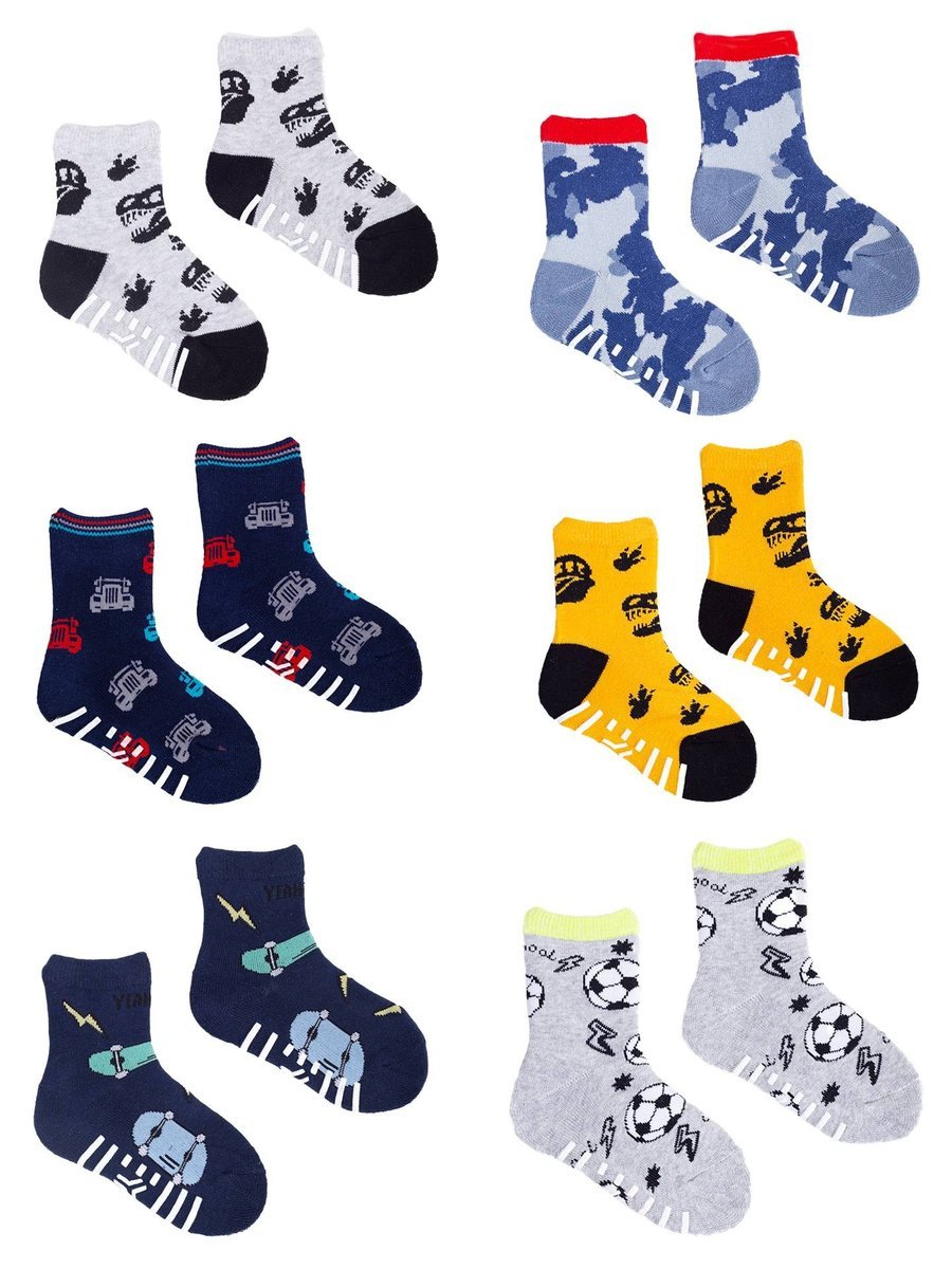 Skarpety Bawełniane Półfrotte Chłopięce Z Abs Kolorowe 6Pak 17-19 Yoclub