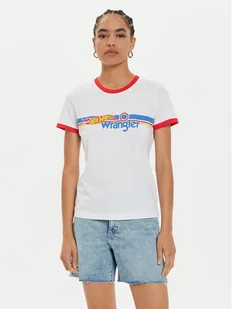 Wrangler T-Shirt Hot Wheels 112357911 Biały Slim Fit - Koszulki i topy damskie - miniaturka - grafika 1