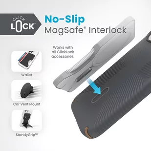 Speck Presidio2 Grip ClickLock & MagSafe - Etui iPhone 15 / iPhone 14 / iPhone 13 (Charcoal Grey / Cool Bronze) - Pozostałe akcesoria do telefonów - miniaturka - grafika 2