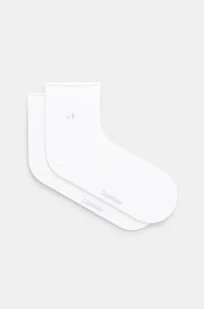 Calvin Klein skarpetki 2-pack damskie kolor biały 701229681 - Skarpetki damskie - miniaturka - grafika 1