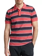 Koszulki męskie - GANT Męska koszulka polo Multi Stripe Ss Pique, magenta różowy, XS - miniaturka - grafika 1