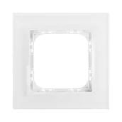 Klawisze i ramki - Ospel Impresja szkło białe ramka R-1YGC/31/00 R-1YGC/31/00 - miniaturka - grafika 1