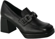Półbuty damskie - Półbuty Karino 4708-076 Czarne Skórzane - KARINO - miniaturka - grafika 1