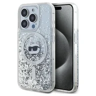 Etui i futerały do telefonów - Karl Lagerfeld Liquid Glitter Choupette Head MagSafe - Etui iPhone 15 Pro (przezroczysty) - miniaturka - grafika 1