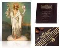 Ikony i obrazy sakralne - Ikona religijna Chrystus Zmartwychwstały - miniaturka - grafika 1