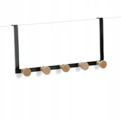 Wieszaki do szafy - Wieszak Na Drzwi Metalowy Czarny 5 Haczyków Na Ubrania - miniaturka - grafika 1