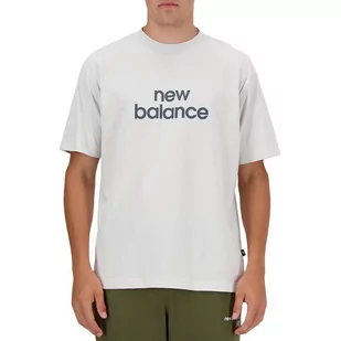 Koszulka New Balance MT41582GYM - szara - Koszulki sportowe męskie - miniaturka - grafika 1