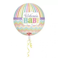 Baby shower i roczek - Balon foliowy, Welcome baby, 40 cm, 1 sztuka - miniaturka - grafika 1