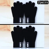 Rękawiczki dla dzieci - TEMU 2 Pary Grubych Dziecięcych Rękawiczek Jesienno-zimowych, Unisex, Odpornych Na Zimno, Ciepłych Polarowych, Dzianinych, Pełnych Palców, - miniaturka - grafika 1