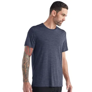Męska koszulka termoaktywna Icebreaker Sphere II SS Tee midnight navy heather - L - Bielizna sportowa męska - miniaturka - grafika 1