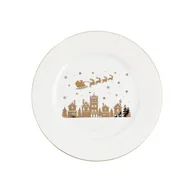 Talerze - Talerz płytki reliefowany złote domki 27,5 cm - miniaturka - grafika 1