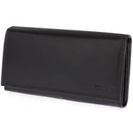 Portfele - Podłużny skórzany portfel damski Bellugio - czarny - miniaturka - grafika 1